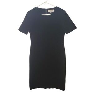 Givenchy Hi Formal Black Velvet  Sheath Dress Vintage Rayon Sz 10 Japan Mourning